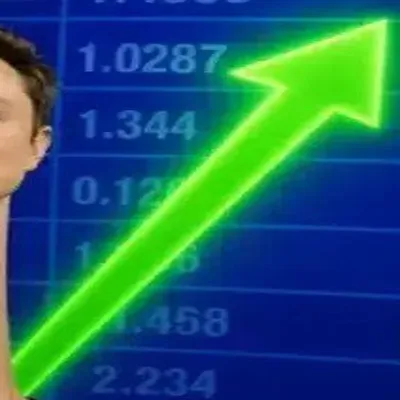 Up arrow on stock board
